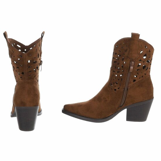 Licht bruin western-biker enkellaarsje Cherony