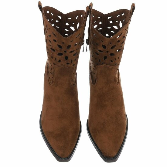 Licht bruin western-biker enkellaarsje Cherony