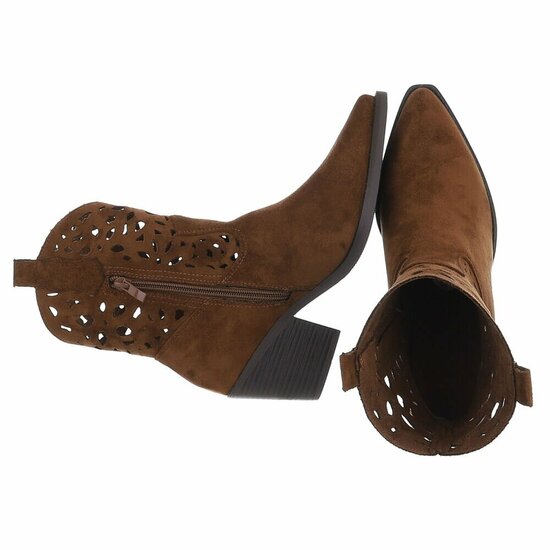 Licht bruin western-biker enkellaarsje Cherony