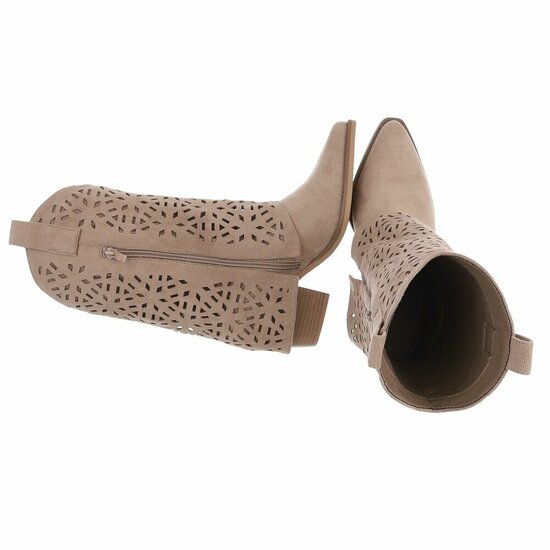 Kaki bruine suede laars met omslag Cherona