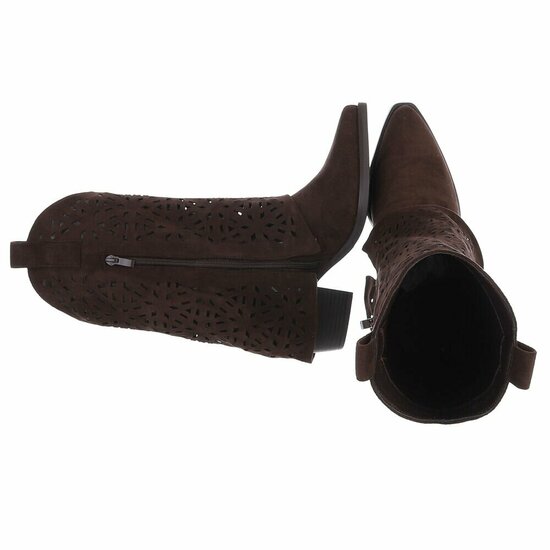 Donker bruine suede laars met omslag Cherona