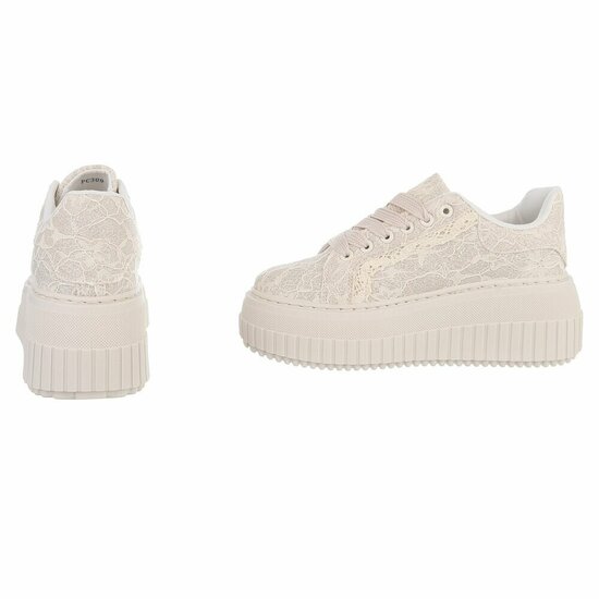 Beige lage sneaker Ceska  