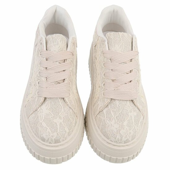 Beige lage sneaker Ceska  