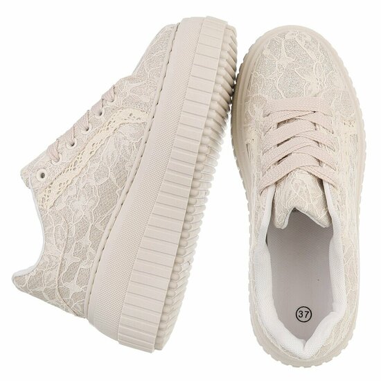 Beige lage sneaker Ceska  