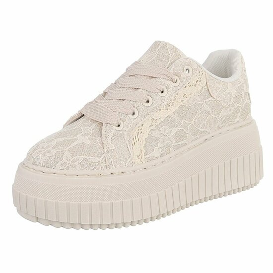 Beige lage sneaker Ceska  