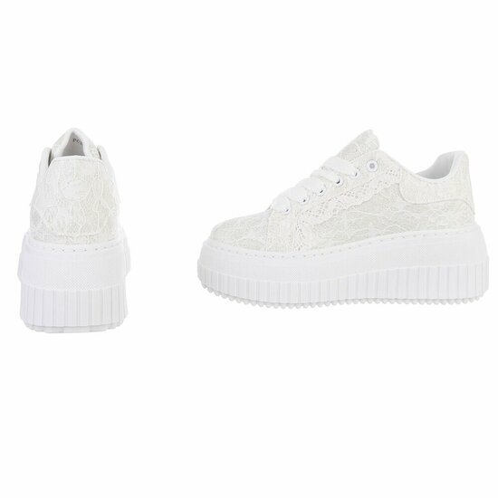 Witte lage sneaker Ceska  
