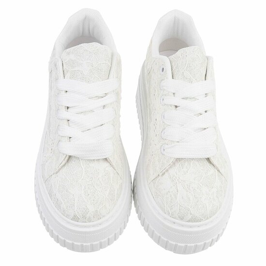Witte lage sneaker Ceska  