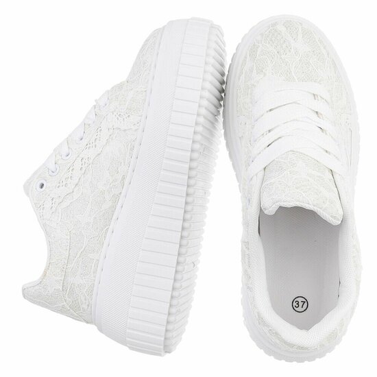 Witte lage sneaker Ceska  
