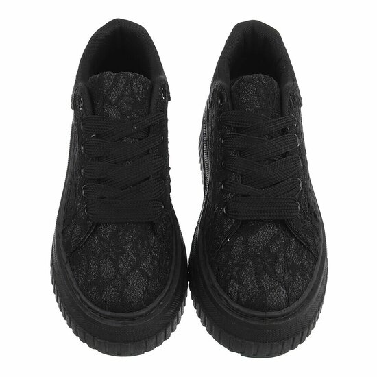 Zwarte lage sneaker Ceska