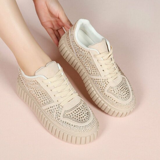 Beige lage sneaker Cesina