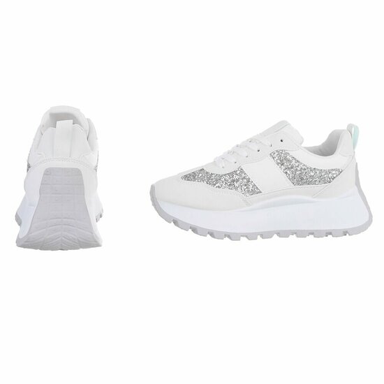 Witte lage sneaker Cesira