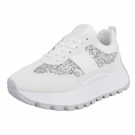 Witte lage sneaker Cesira