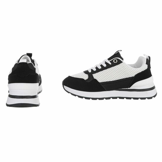 Zwart-witte lage sneaker Cesanna