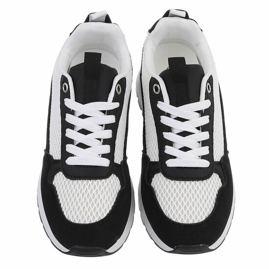 Zwart-witte lage sneaker Cesanna