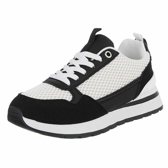 Zwart-witte lage sneaker Cesanna