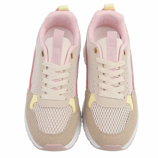 Kaki bruine lage sneaker Cesanna