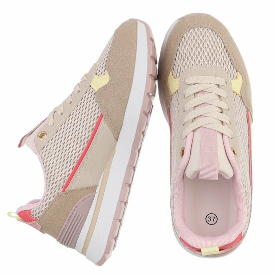 Kaki bruine lage sneaker Cesanna