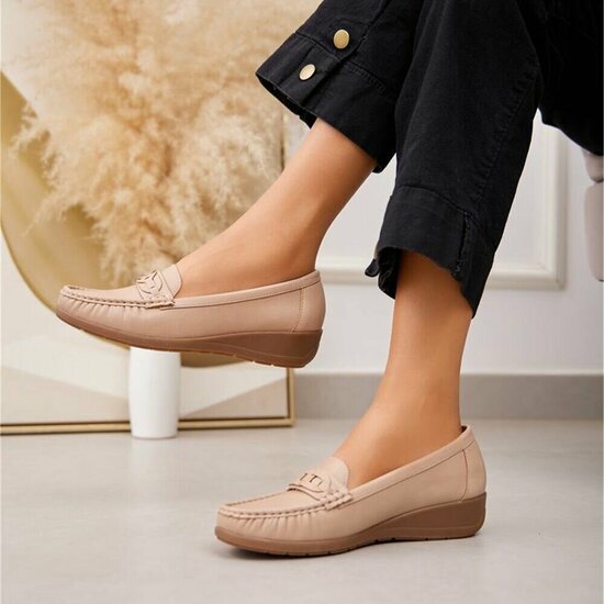 Kaki bruine mocassin Daphne