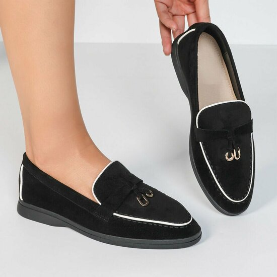 Zwarte lage daimen schoen Dulcia