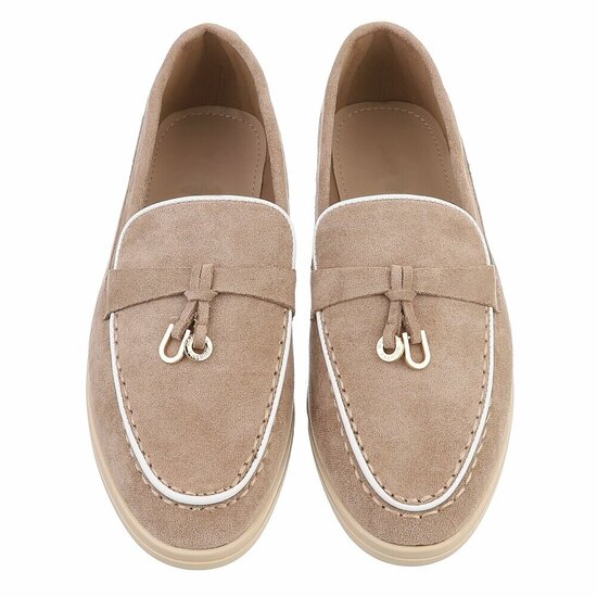 Kaki bruine lage daimen schoen Dulcia