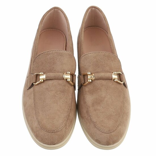 Kaki bruine suede mocassin Elizon