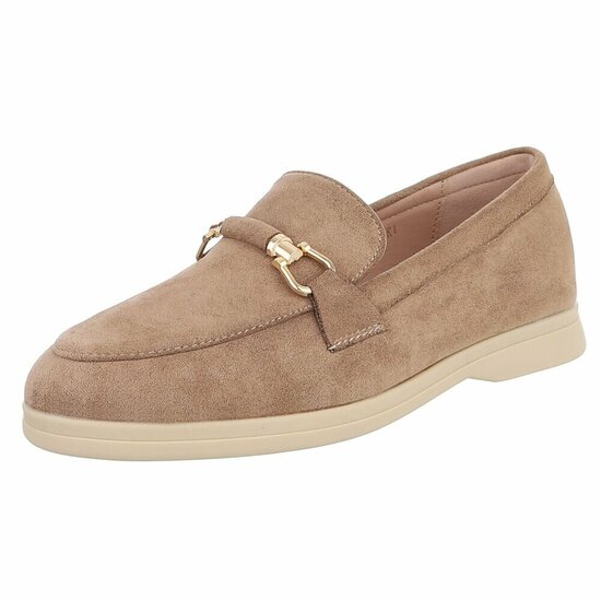 Kaki bruine suede mocassin Elizon