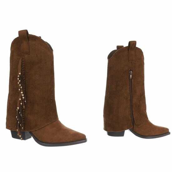Half hoge licht bruine suede western-biker laars Solana