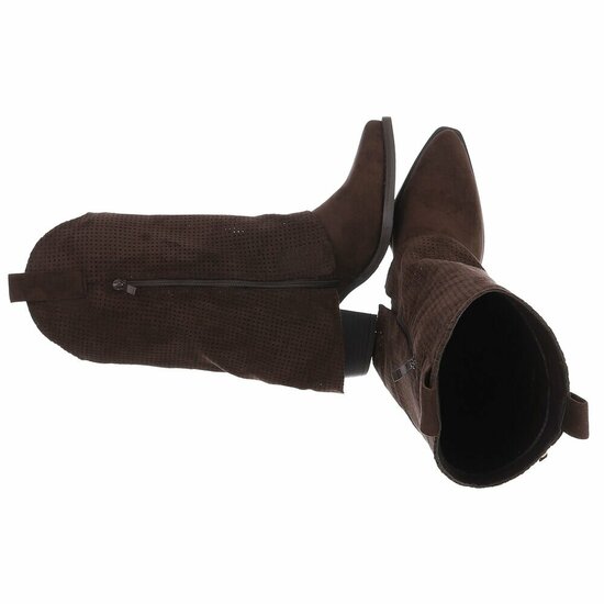 Half hoge bruine suede western-biker laars Solana