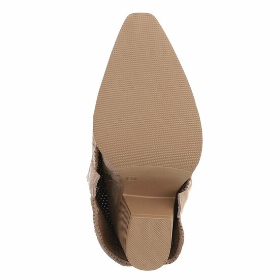 Hoge beige suede western-biker laars Celina