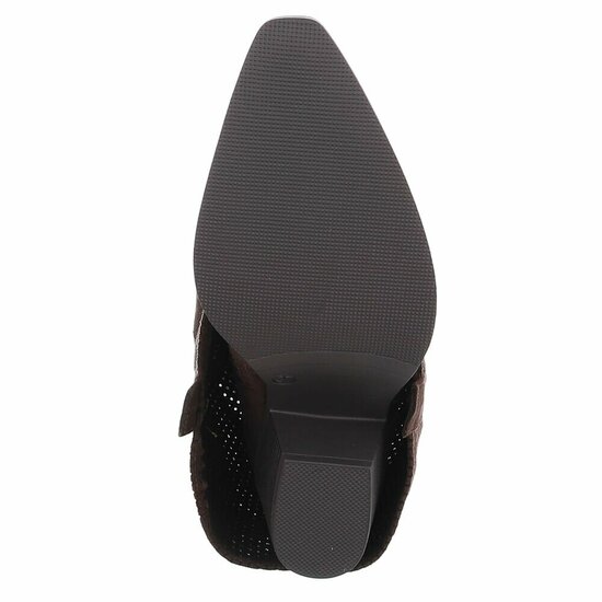 Hoge donker bruine suede western-biker laars Celina