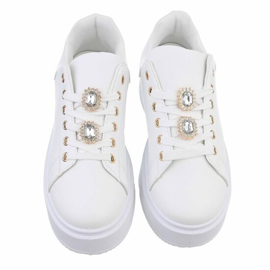 Witte lage sneaker Davina 