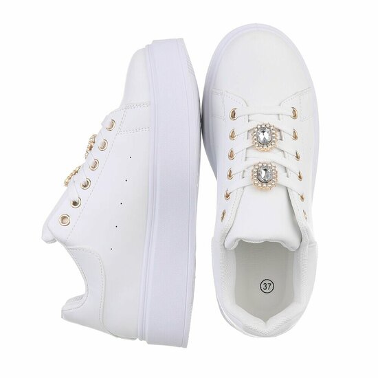 Witte lage sneaker Davina 