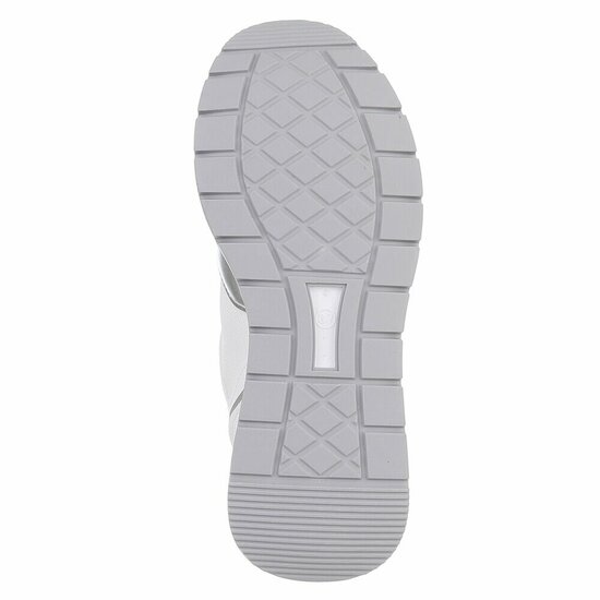 Witte lage sneaker Alegra met zilveren accenten