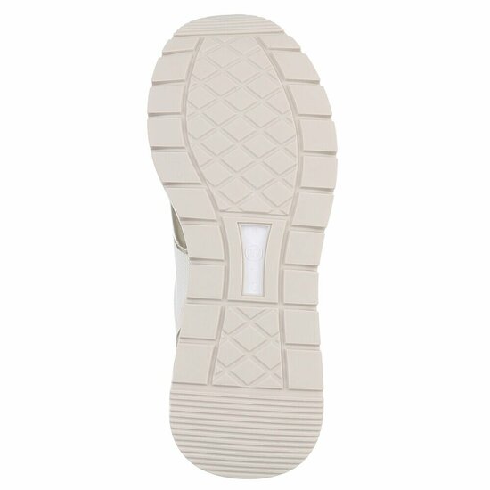 Beige lage sneaker Alegra met gouden accenten