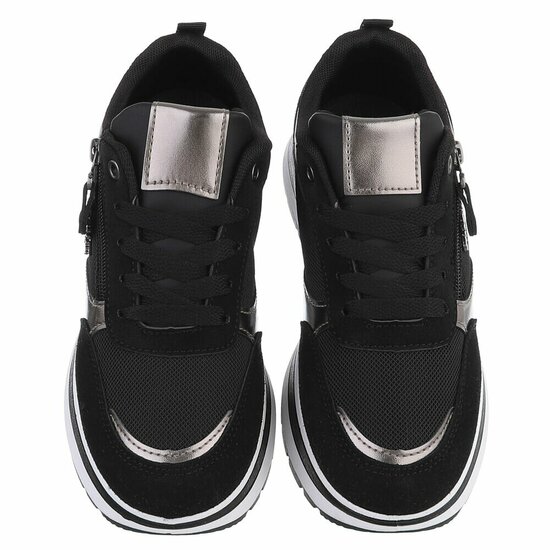 Zwarte lage sneaker Alegra met smoke accenten