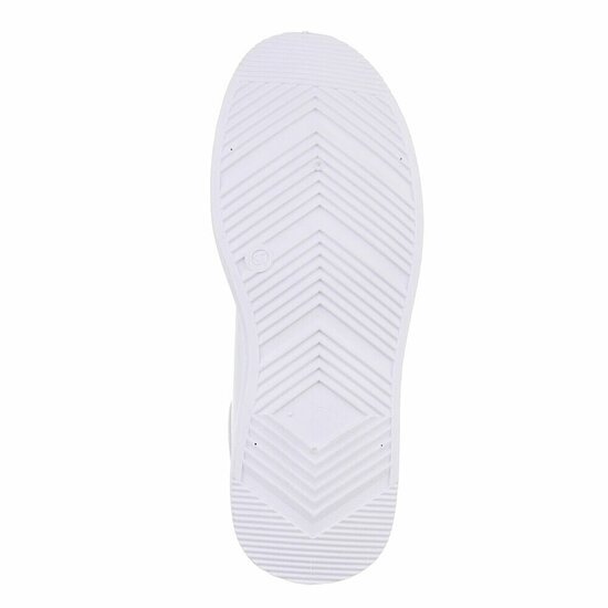 Witte lage sneaker Davina met fuchsia accent