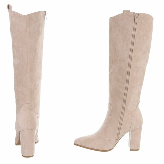Hoge beige suede laars Dilara 