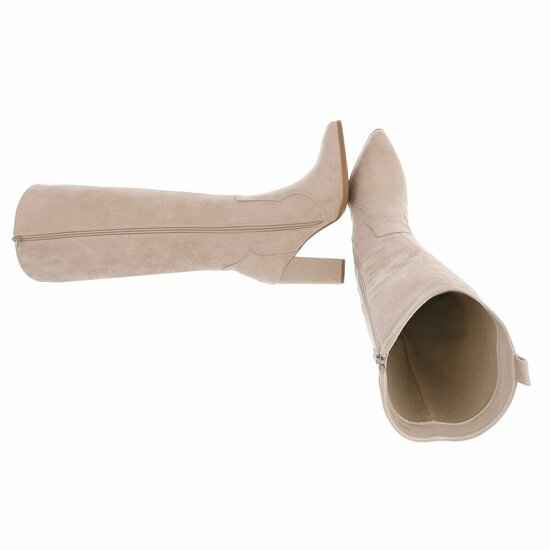 Hoge beige suede laars Dilara 