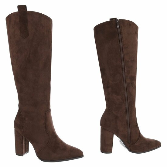 Hoge bruine suede laars Dilara 