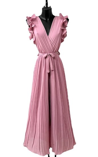 Elegante rose plisse jumpsuit