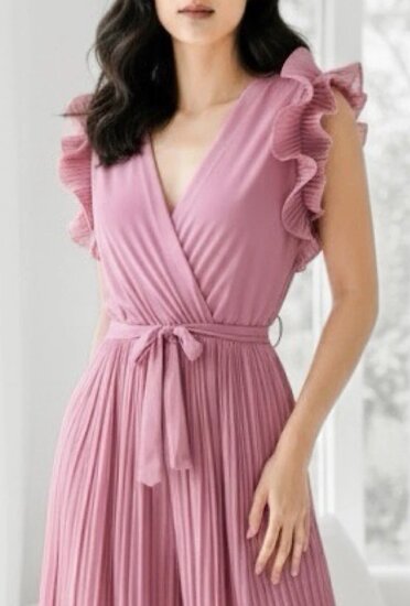 Elegante rose plisse jumpsuit