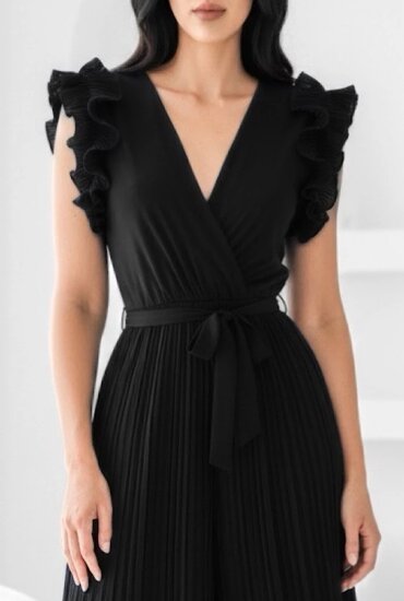 Elegante zwarte plisse jumpsuit