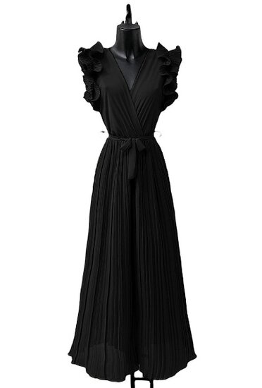 Elegante zwarte plisse jumpsuit