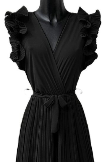 Elegante zwarte plisse jumpsuit