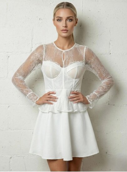 Elegante witte coctail jurk