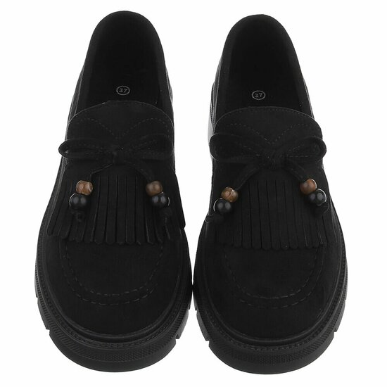 Zwarte suede mocassin Dagmar
