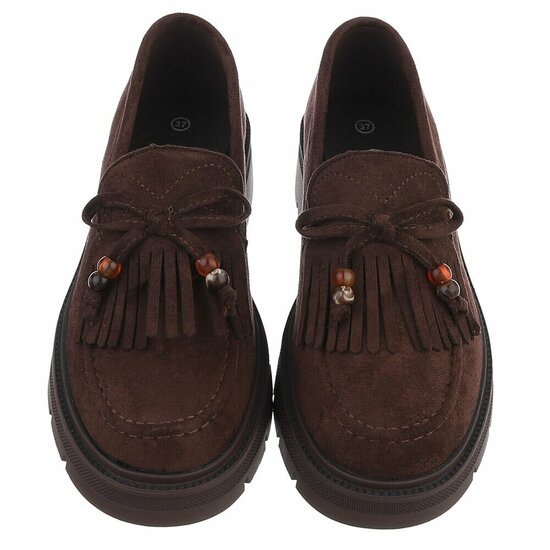 Bruine suede mocassin Dagmar