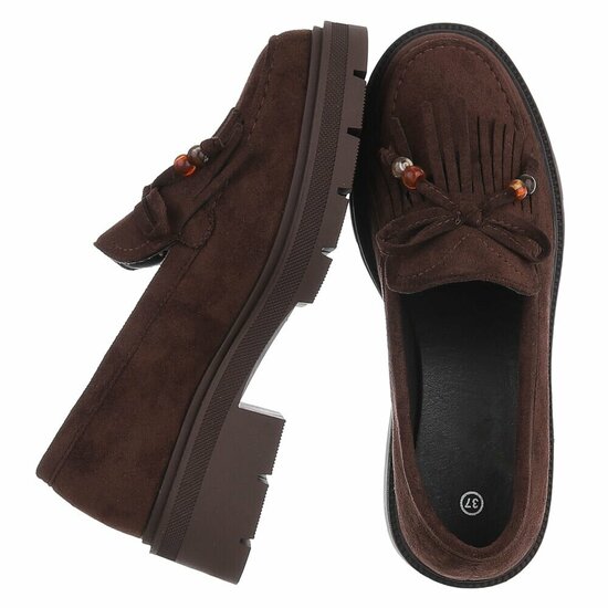 Bruine suede mocassin Dagmar