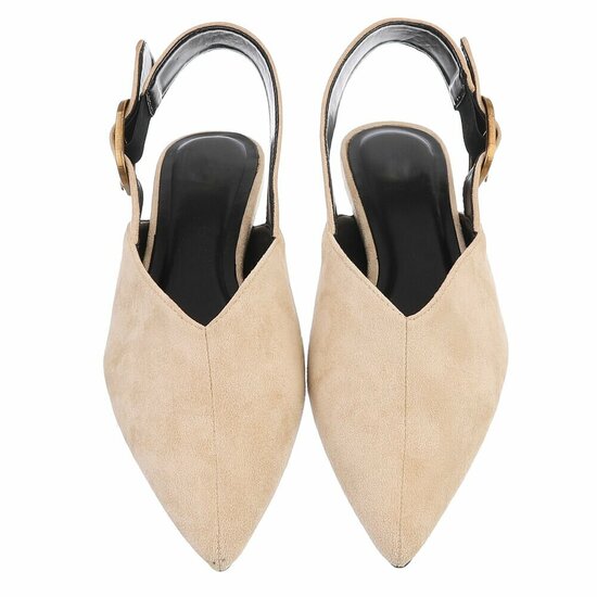 Beige suede slingback sandaal Annemie