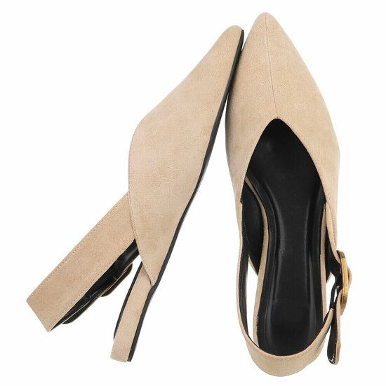 Beige suede slingback sandaal Annemie